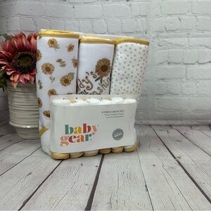 NWT Baby Gear 9-Pc Bath Set Daddy's little sunshine sunflowers western boho